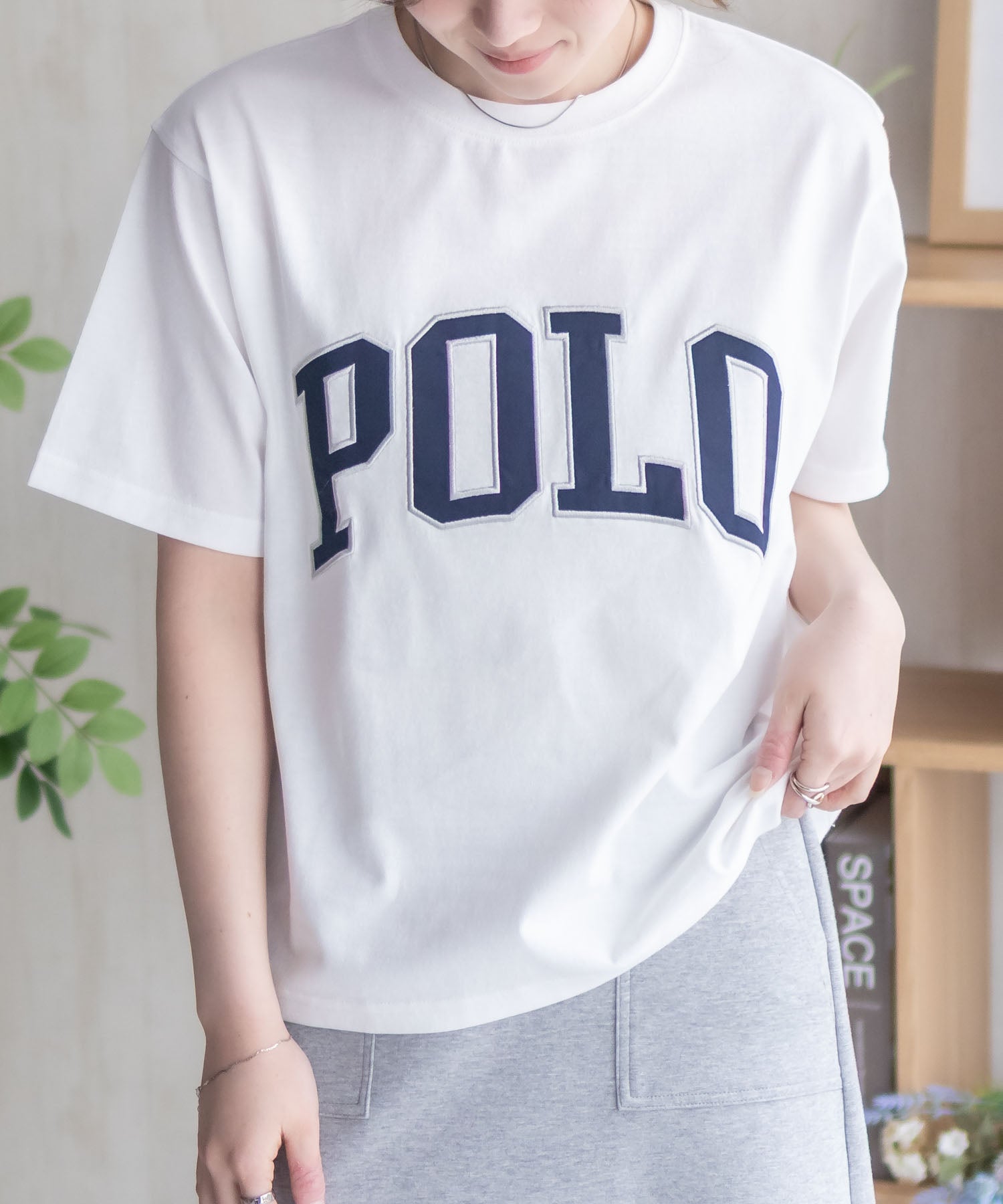 ポロ ビーシーエス POLO BCS ワッペンクロップドTシャツ (オフホワイト) オフホワイト