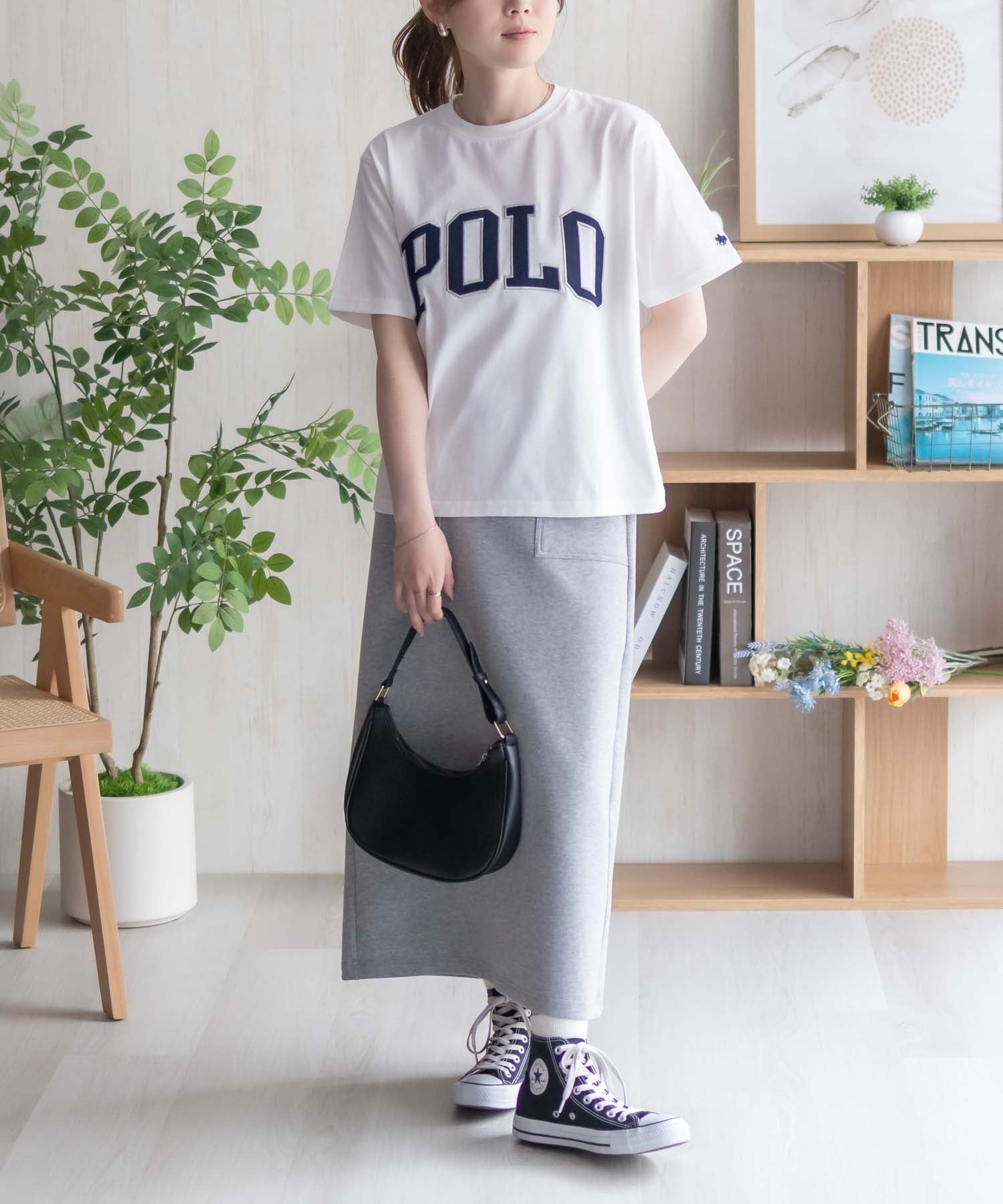 ポロ ビーシーエス POLO BCS ワッペンクロップドTシャツ (オフホワイト) オフホワイト