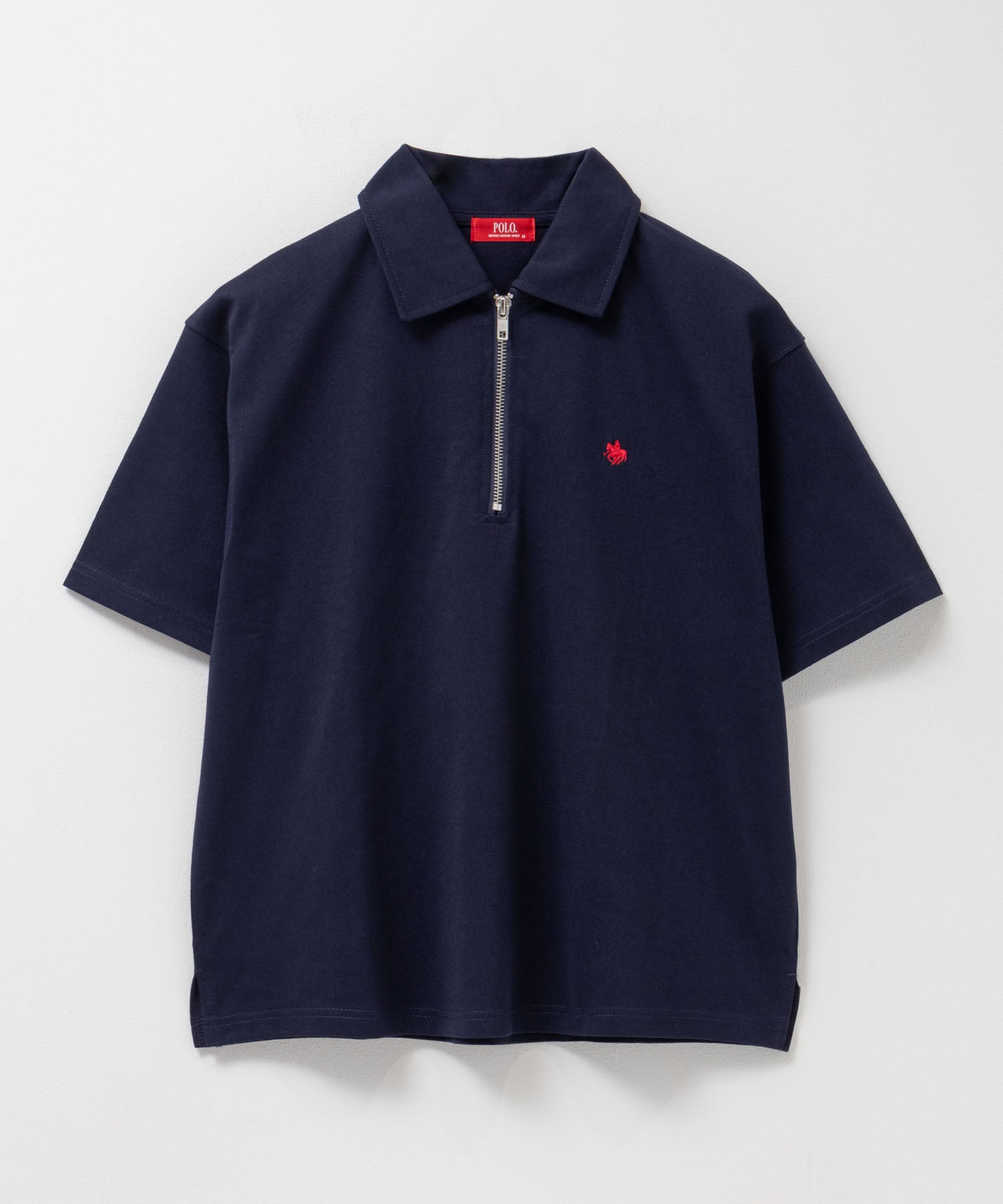 ポロ ビーシーエス POLO BCS ハーフジップポロシャツ (ネイビー) ネイビー