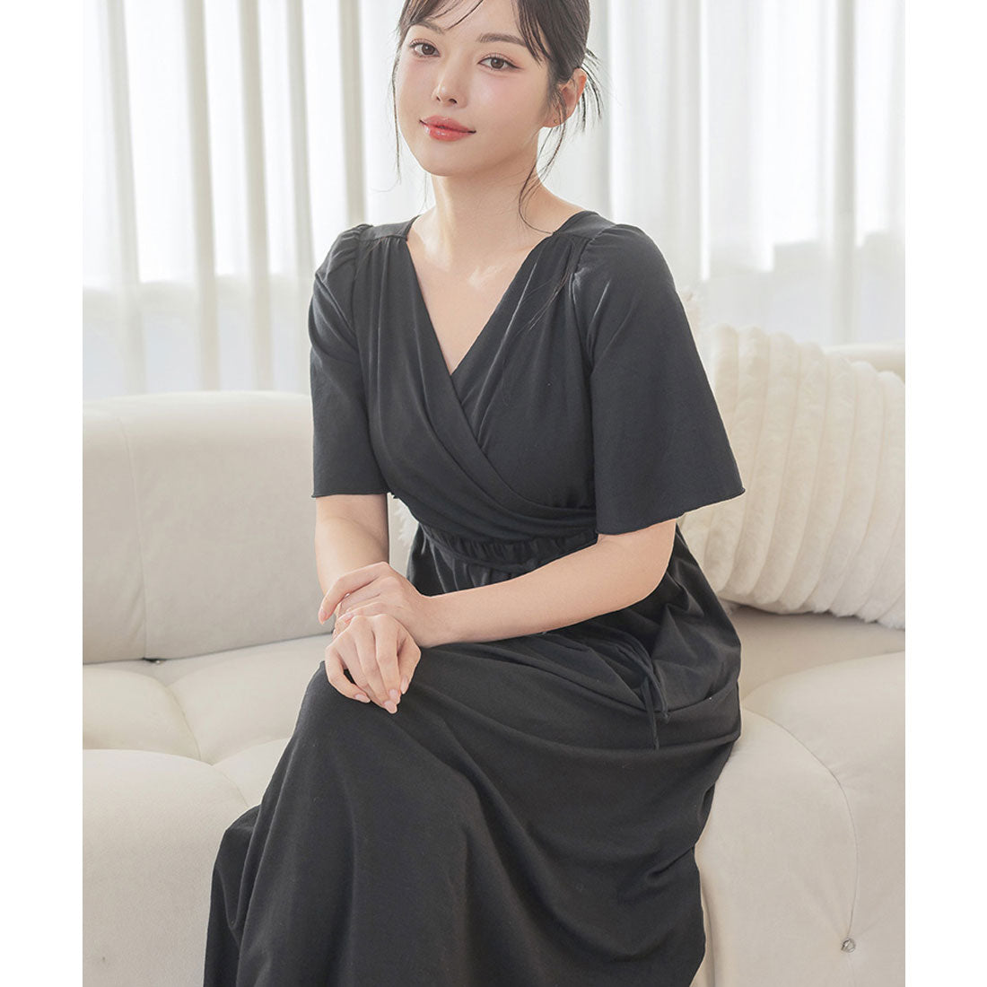 ツーハッチ tu-hacci ナイトブラカシュクールワンピース (ブラック) ブラック