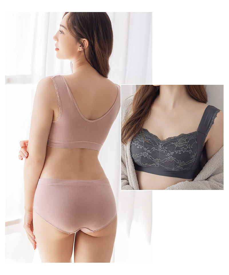 ツーハッチ tu-hacci まるごと包むプレミアムナイトブラ「ラクシア」ホックレスタイプ (スモークピンク) スモークピンク