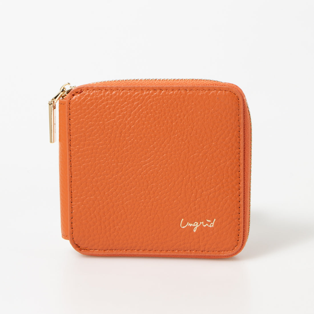 アングリッド Ungrid 牛革 ラウンド二つ折りミニ財布 (ORG) ORG