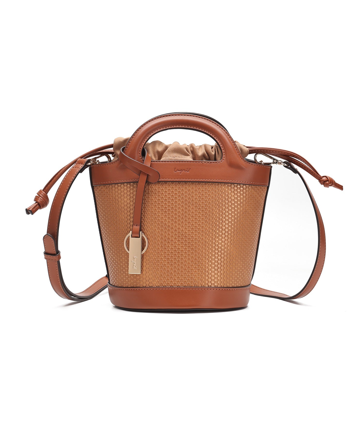 アングリッド Ungrid 型押し 巾着付きバケツショルダーバッグ CAM