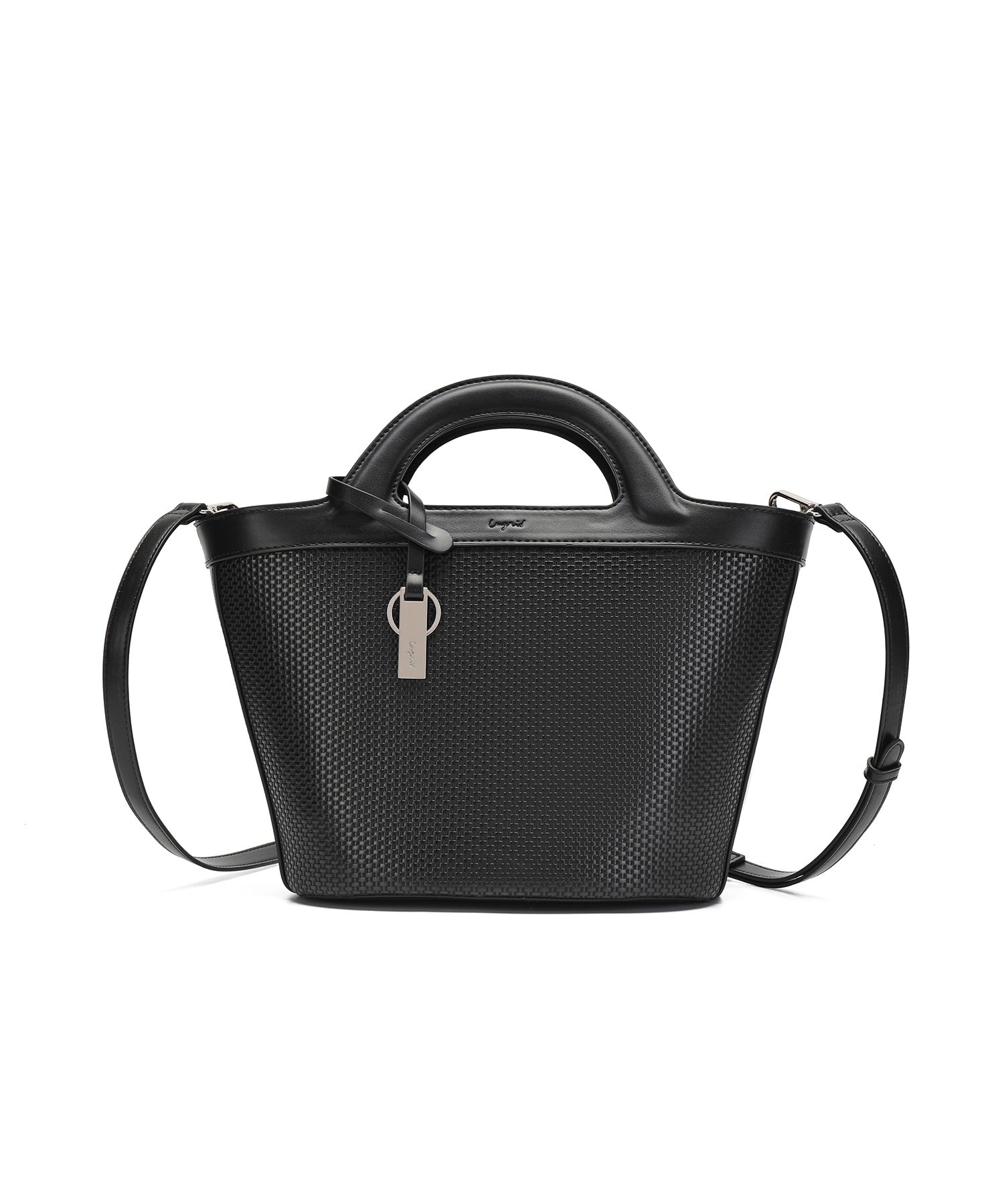 アングリッド Ungrid 型押し バケツトートバッグ ショルダーバッグ ブラック