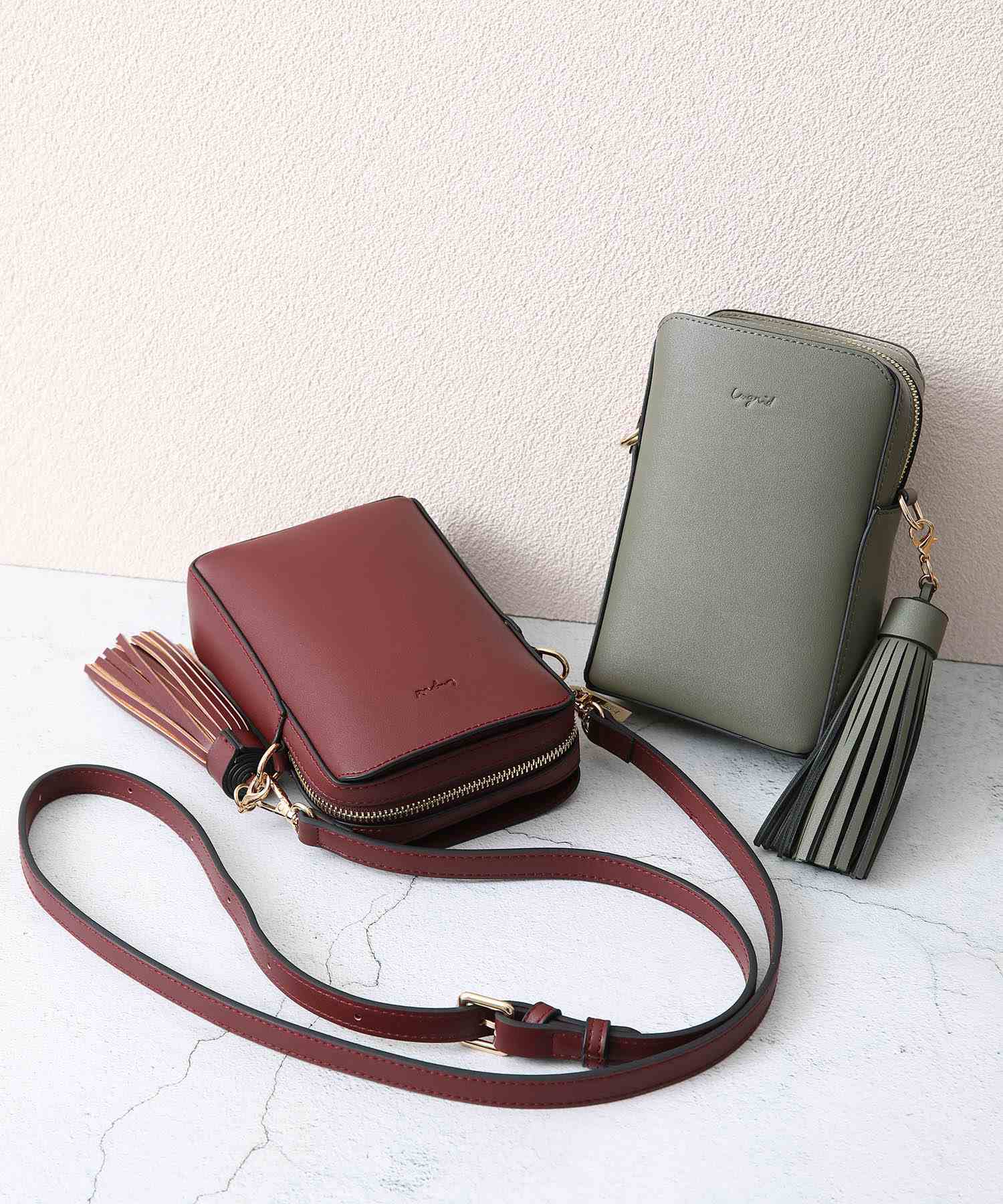 アングリッド Ungrid ビッグタッセル 縦長ミニポシェット (OLV) OLV