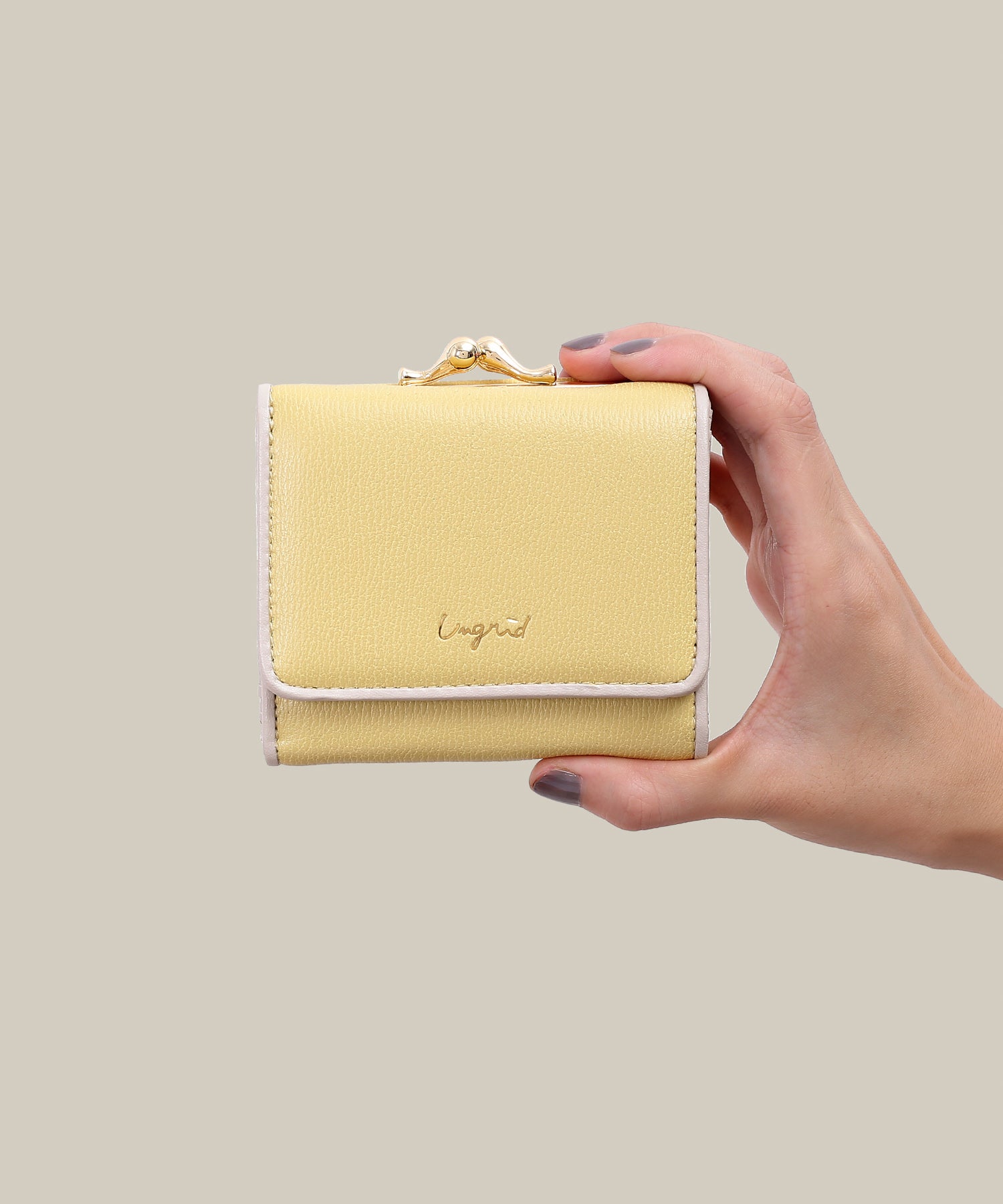 アングリッド Ungrid パイピング ガマ口ミニウォレット (YEL) YEL