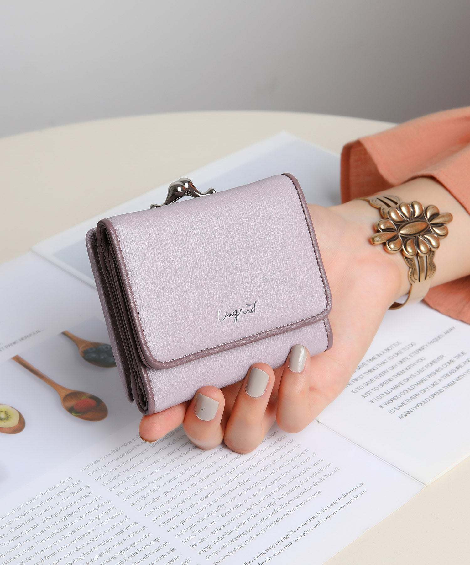 アングリッド Ungrid パイピング ガマ口ミニウォレット (LVD) LVD