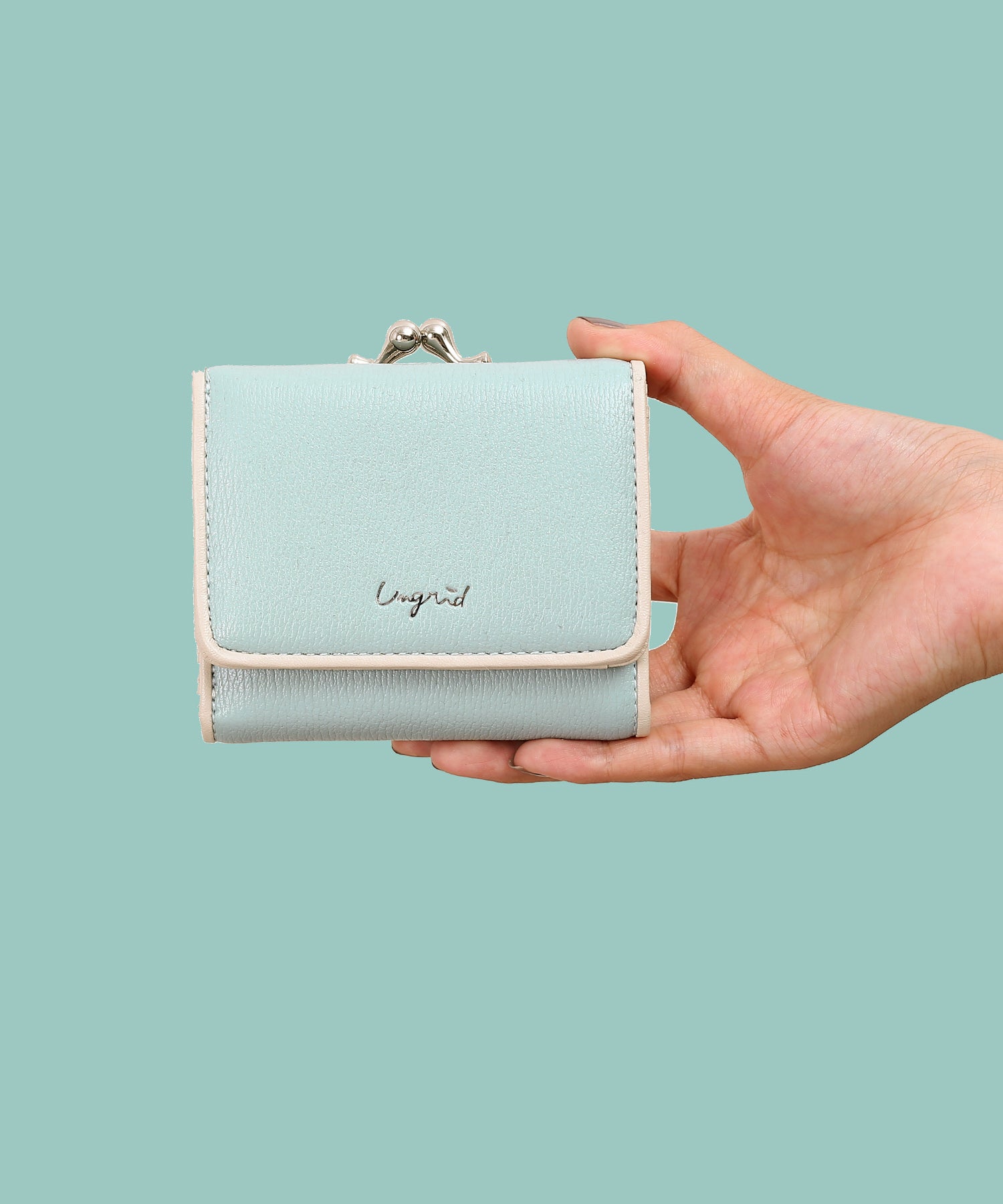 アングリッド Ungrid パイピング ガマ口ミニウォレット (LBLU) LBLU