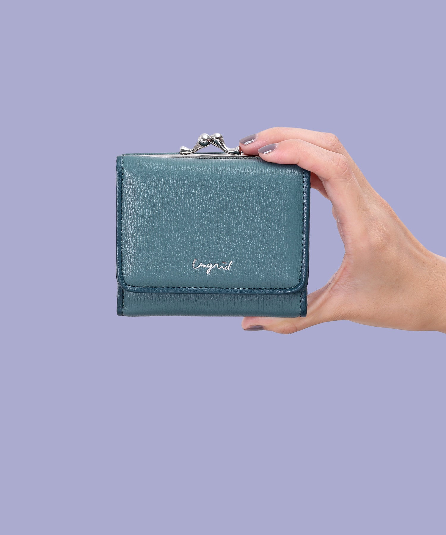アングリッド Ungrid パイピング ガマ口ミニウォレット (TBLU) TBLU