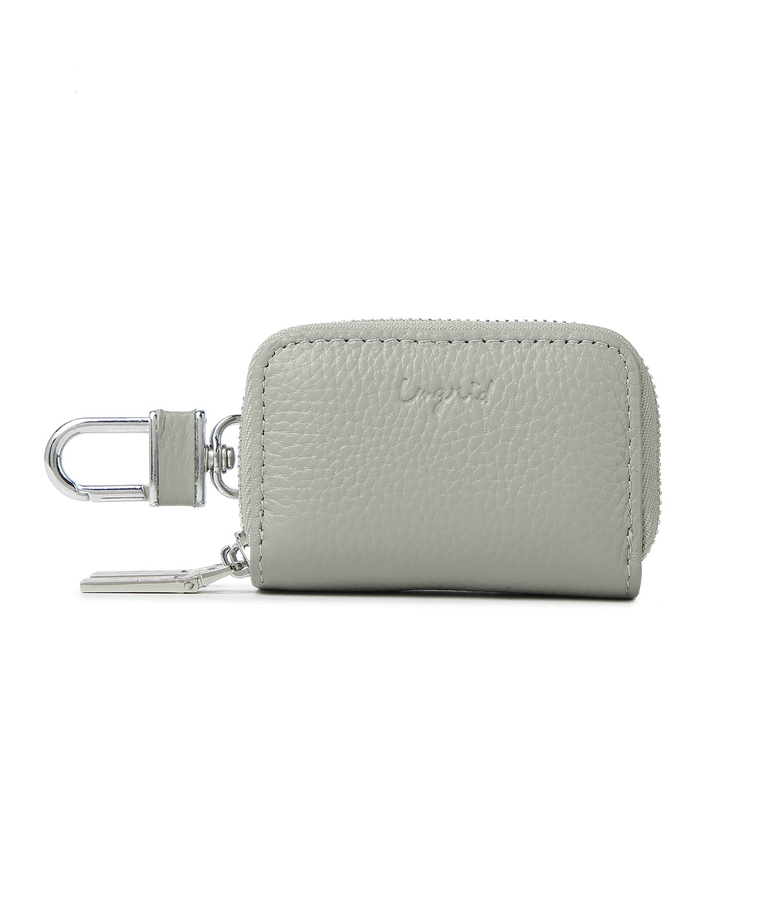 アングリッド Ungrid 本革スマートキーケース 車 ダブルファスナー ダブル ポケット キーチェーン ファスナー カラビナ ギフト(OLV) OLV