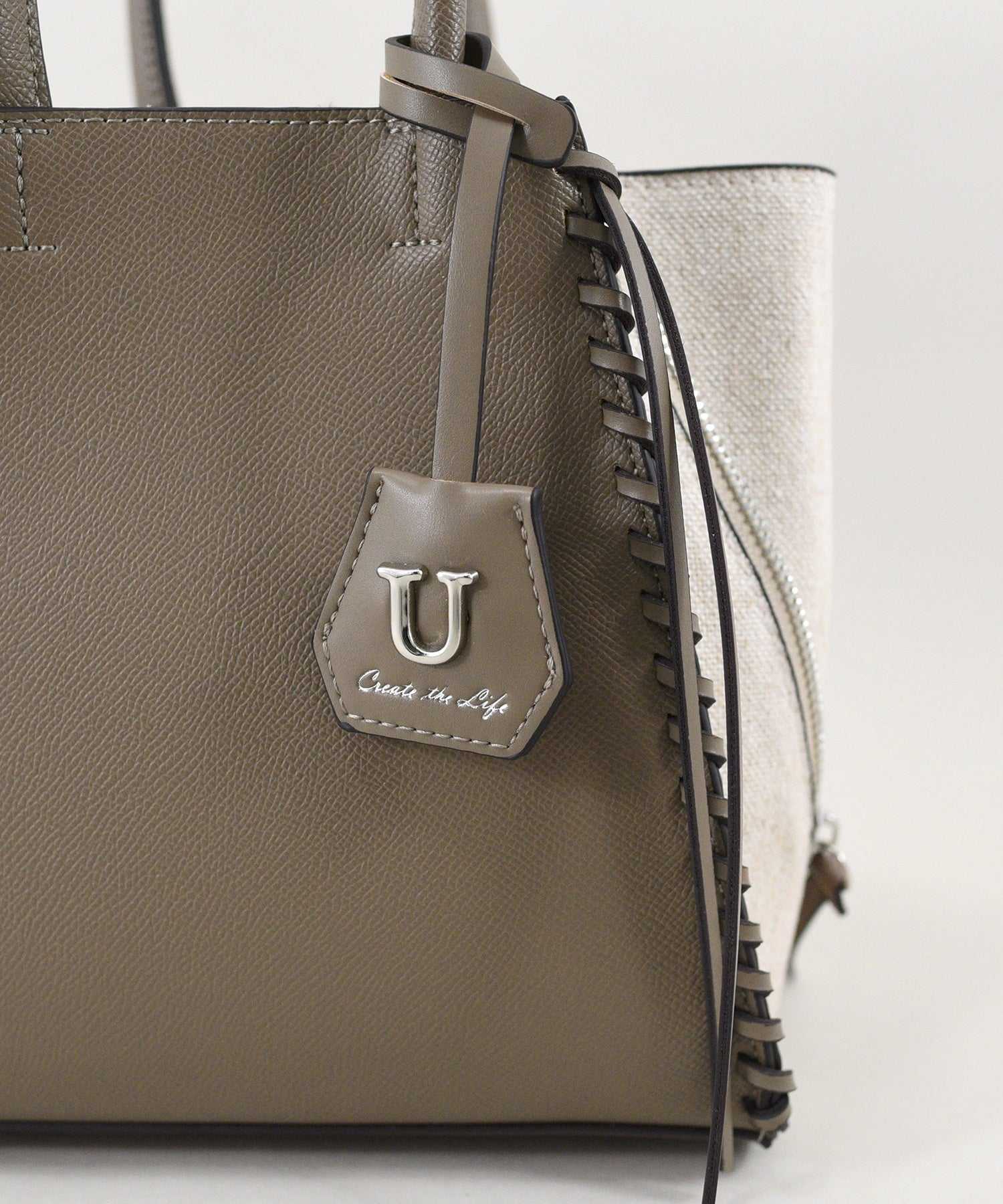 ユー U Point sac【ポワン サック】キャンバスコンビジッパートートバッグ/Sサイズ (トープミックス) トープミックス