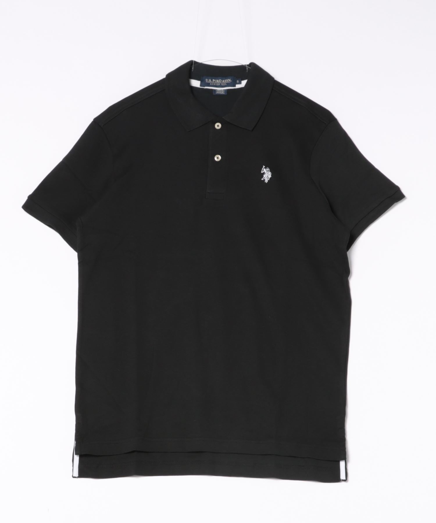 ユーエスポロアッスン U.S. POLO ASSN. pony embroidery POLO shirts / ワンポイントロゴ ポニー刺繍ポロシャツ /ユニセックス (ブラック) ブラック