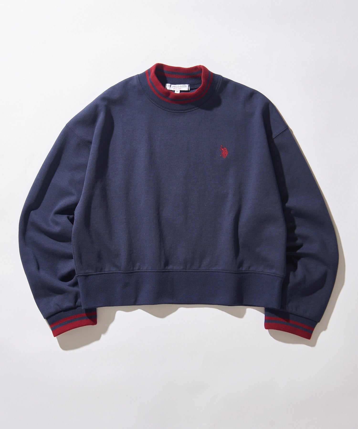 ユーエスポロアッスン U.S. POLO ASSN. 【U.S. POLO ASSN.】モックネックショート丈スウェット