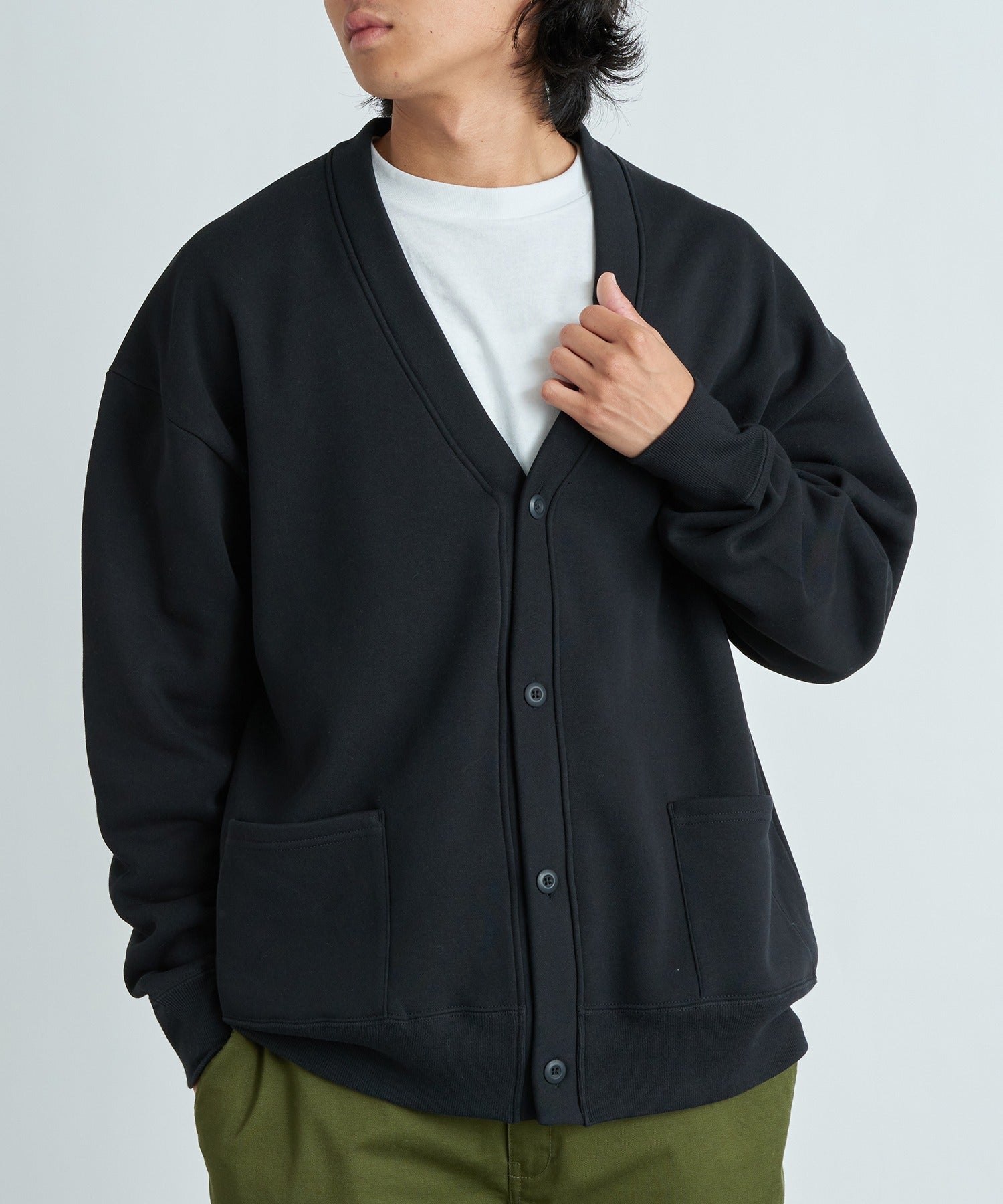 ユナイテッドアスレ United Athle 10盎司 T/C 寬鬆版型 毛圈運動外套 內刷毛 輕外套 素色 V領 5790