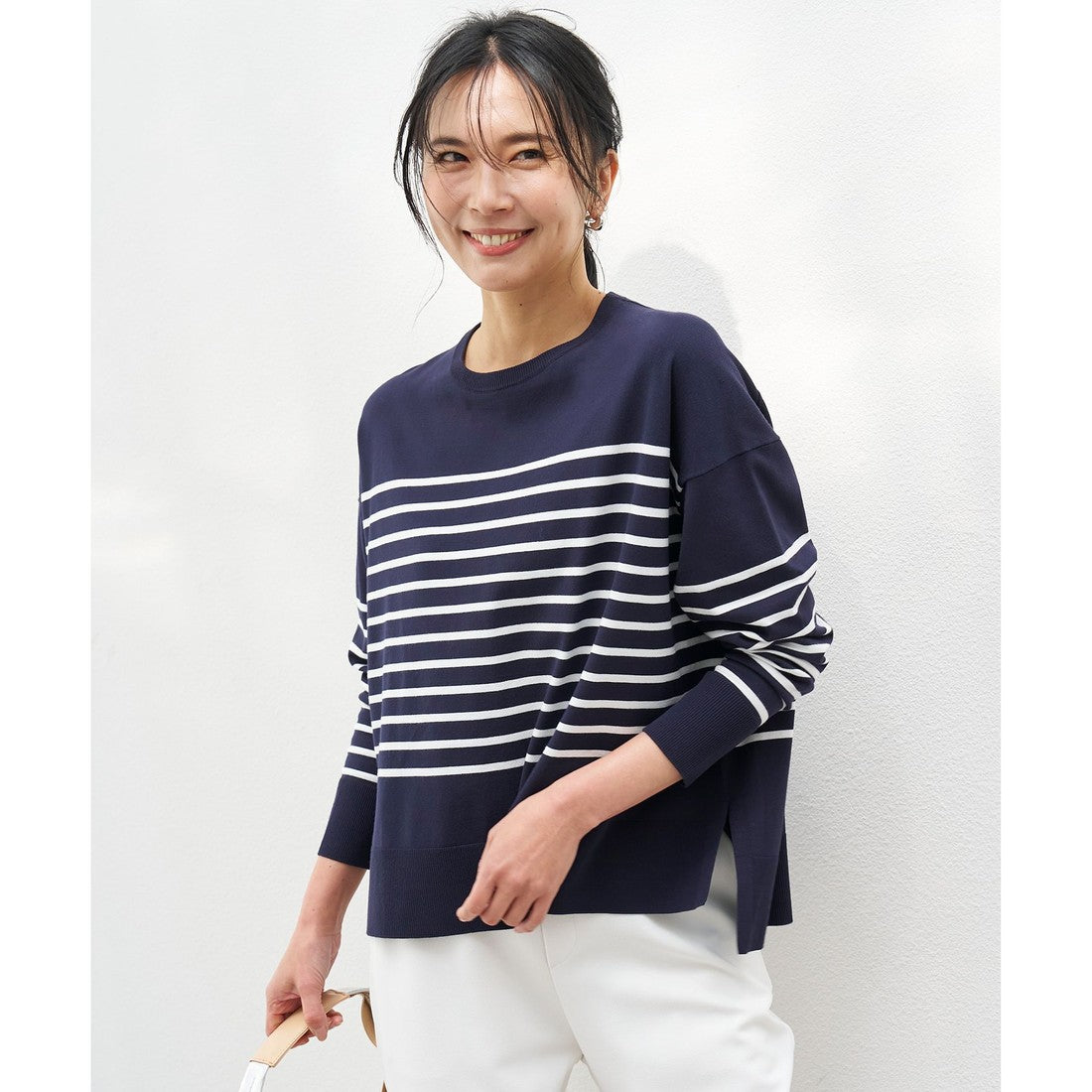 UNFILO 【抗菌防臭/UVケア】マイビューティ クルーネック ニット (ダルブルー) ダルブルー