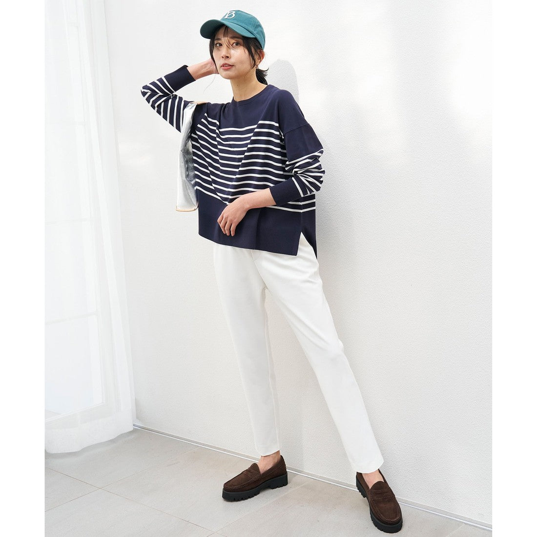 UNFILO 【抗菌防臭/UVケア】マイビューティ クルーネック ニット (ダルブルー) ダルブルー