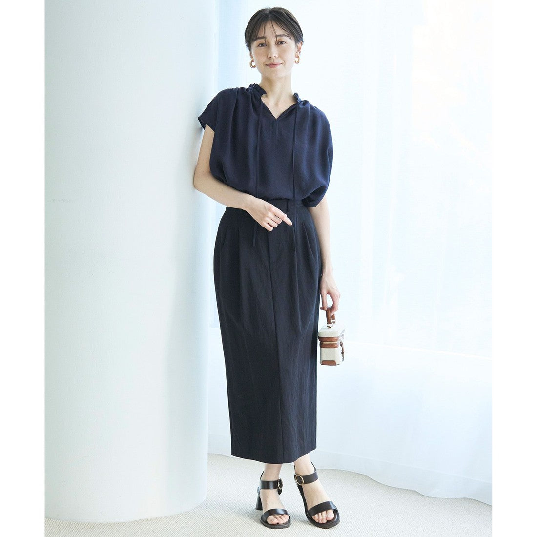 UNFILO タックスカート (ネイビー) ネイビー