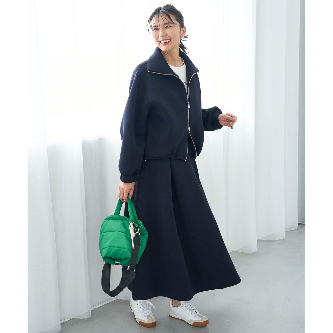 UNFILO 【VERY×UNFILOコラボ】BEAURY FORM JERSEY+ ZIPブルゾン (グレージュ) グレージュ