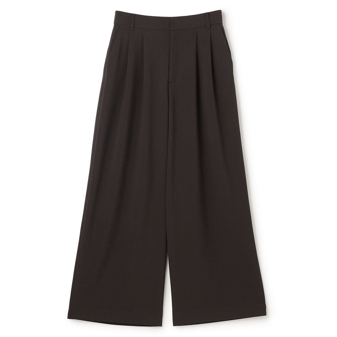 UNFILO 【洗える/シワになりにくい】マイビューティ タックワイドパンツ (ベージュ) ベージュ