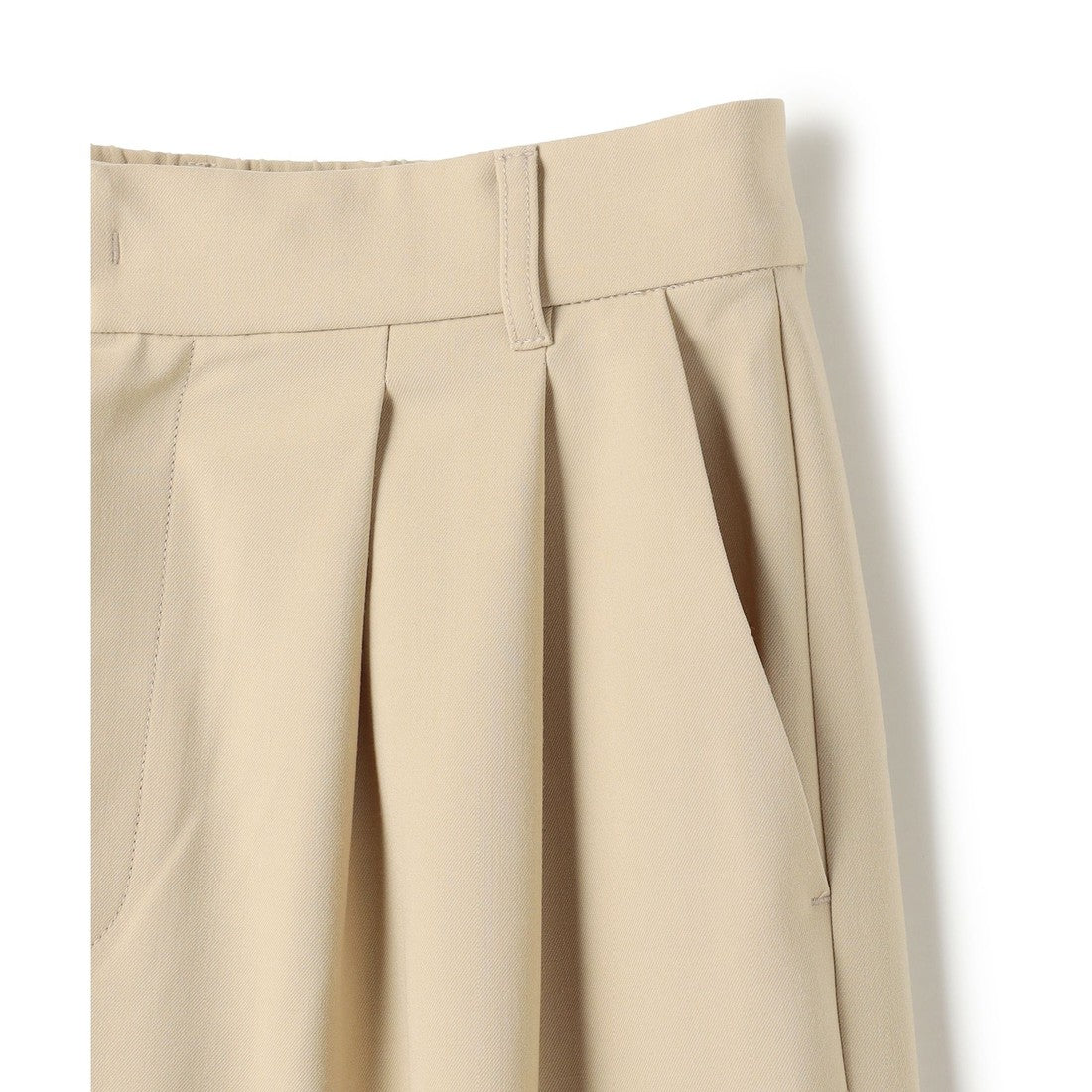 UNFILO 【洗える/シワになりにくい】マイビューティ タックワイドパンツ (ベージュ) ベージュ