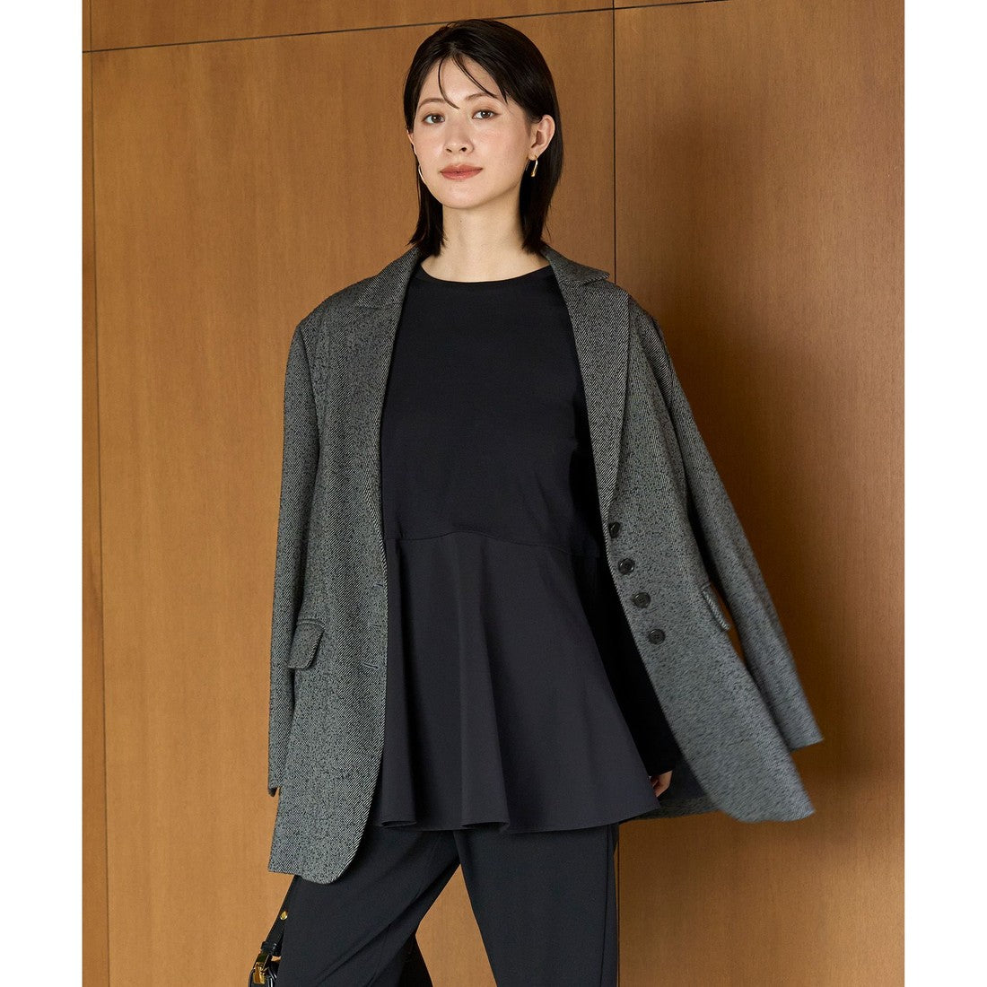 UNFILO リングツイード ジャケット (ブラック) ブラック