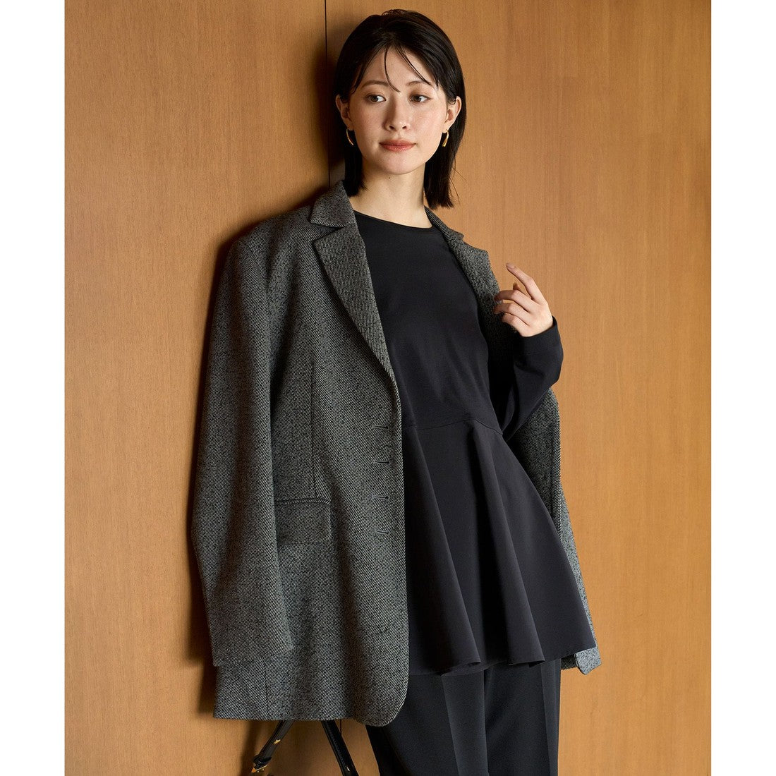 UNFILO リングツイード ジャケット (ブラック) ブラック