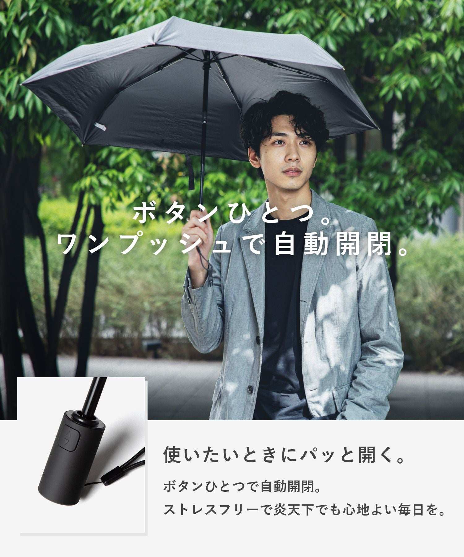 アンノウンアンドコー UNKNOWN&Co. アンノウンアンドコー UNKNOWN&Co. UV CUT PARASOL 日傘 折りたたみ 完全遮光 自動開閉 軽量 撥水 ユニセックス (WHITE/ホワイト) WHITE/ホワイト