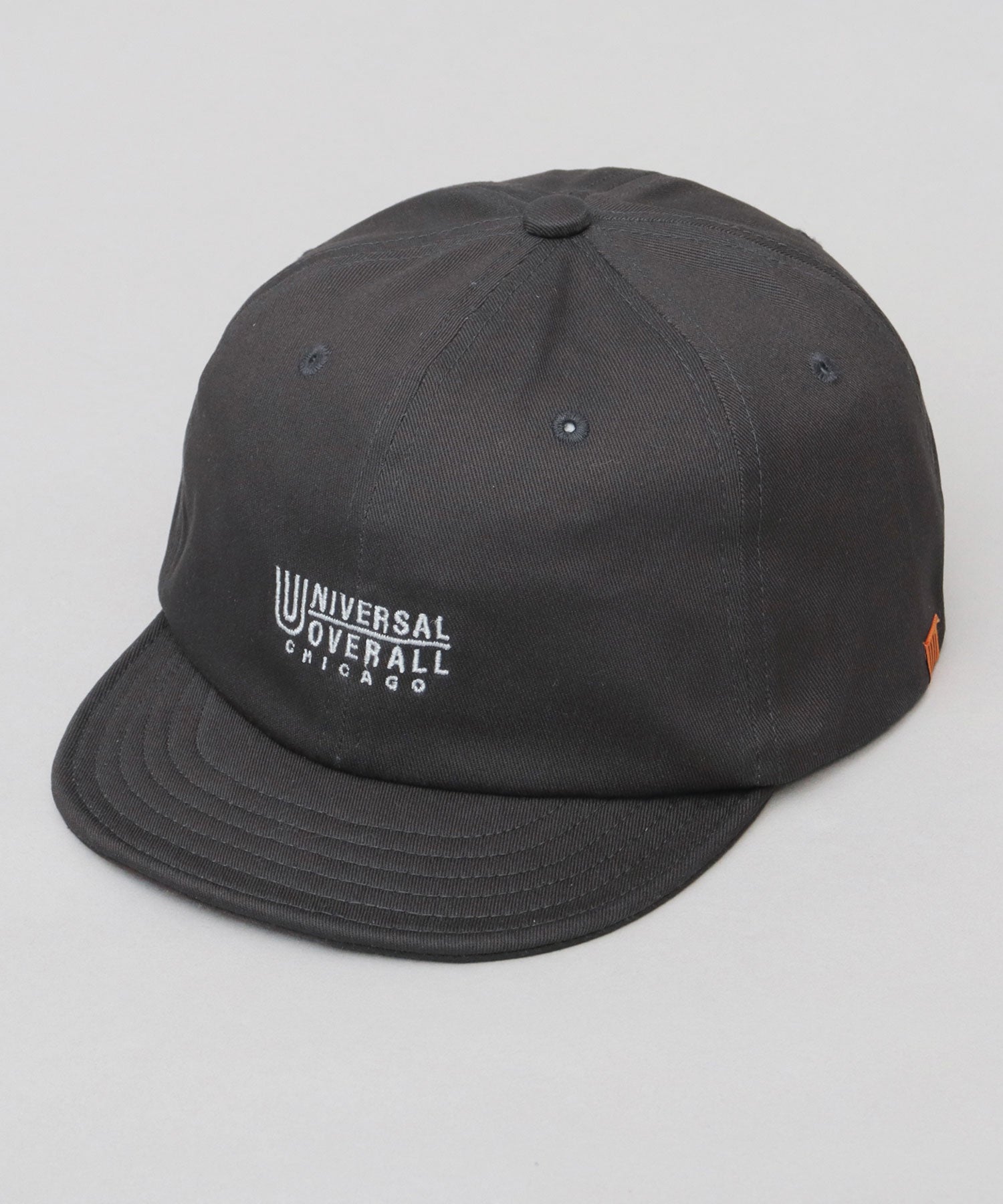 ユニバーサルオーバーオール UNIVERSAL OVERALL ロゴ刺繍 コットン ショートバイザーキャップ ショートブリム アンパイアキャップ (ダークグリーン) ダークグリーン