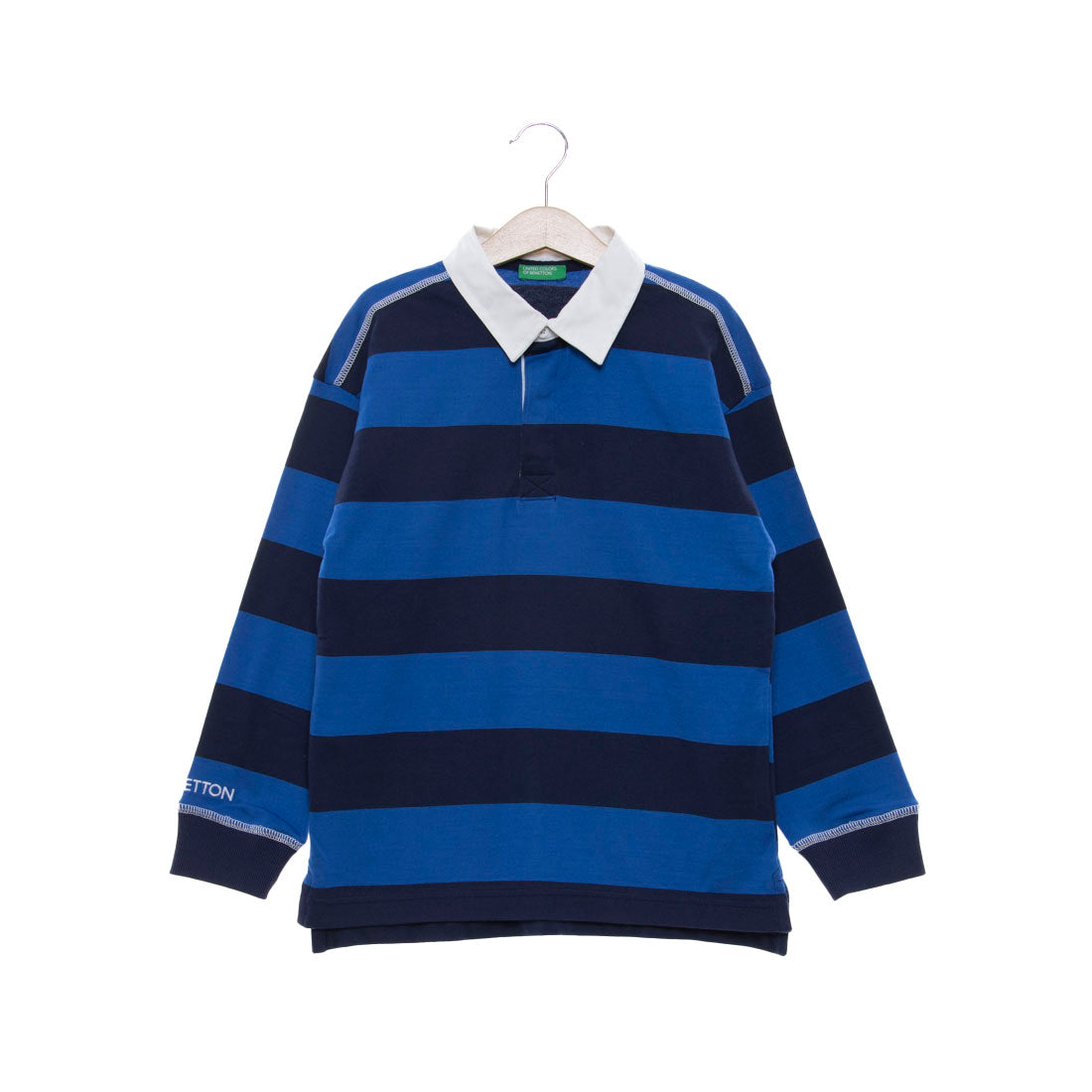 United Colors of Benetton UNITED COLORS OF BENETTON. Kids' striped long-sleeve rugby polo shirt B
