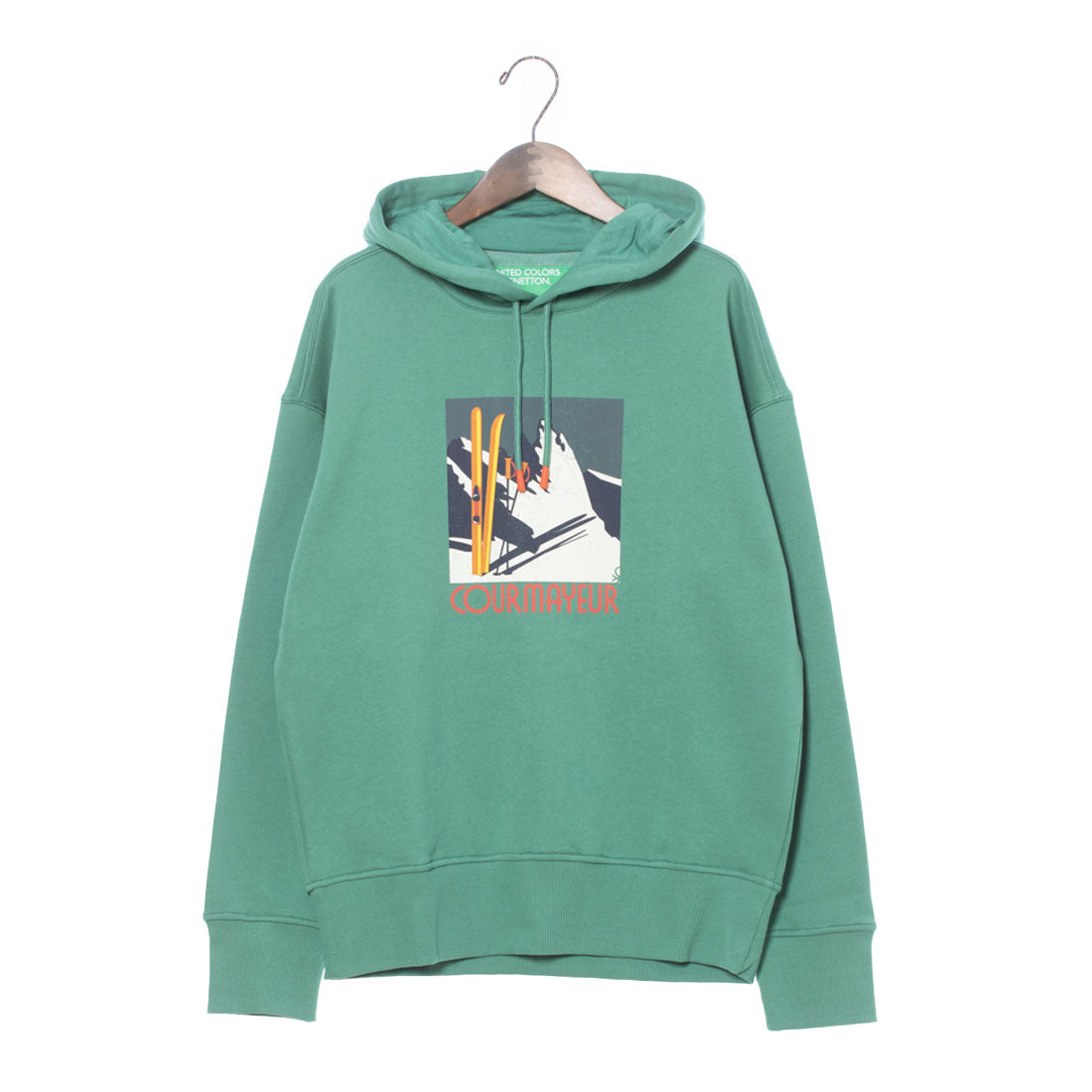 United Colors of Benetton. Winter Design Front Print Sweat Hoodie.