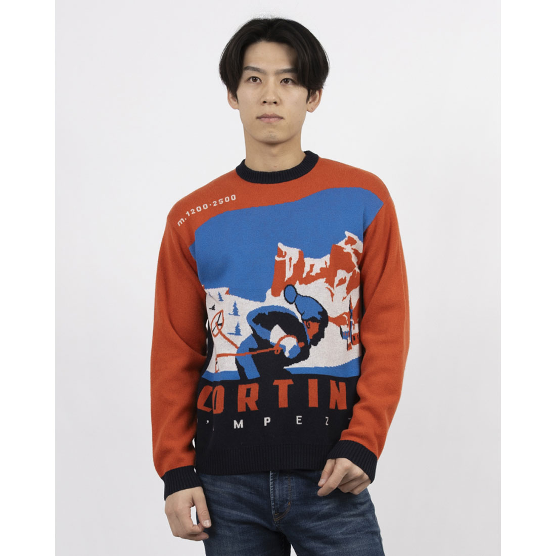 United Colors of Benetton UNITED COLORS OF BENETTON. Crew Neck Winter Design Knit Sweater