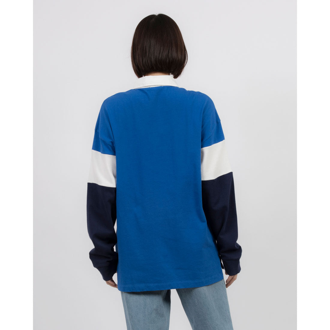 United Colors of Benetton UNITED COLORS OF BENETTON. Color Block Long Sleeve Rugby Polo Shirt