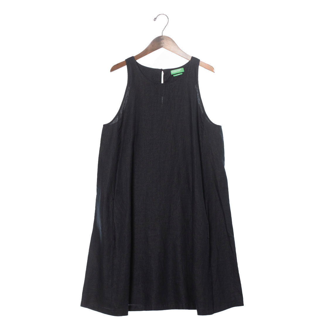 聯合顏色的貝納頌 UNITED COLORS OF BENETTON。100%亞麻無袖迷你連衣裙