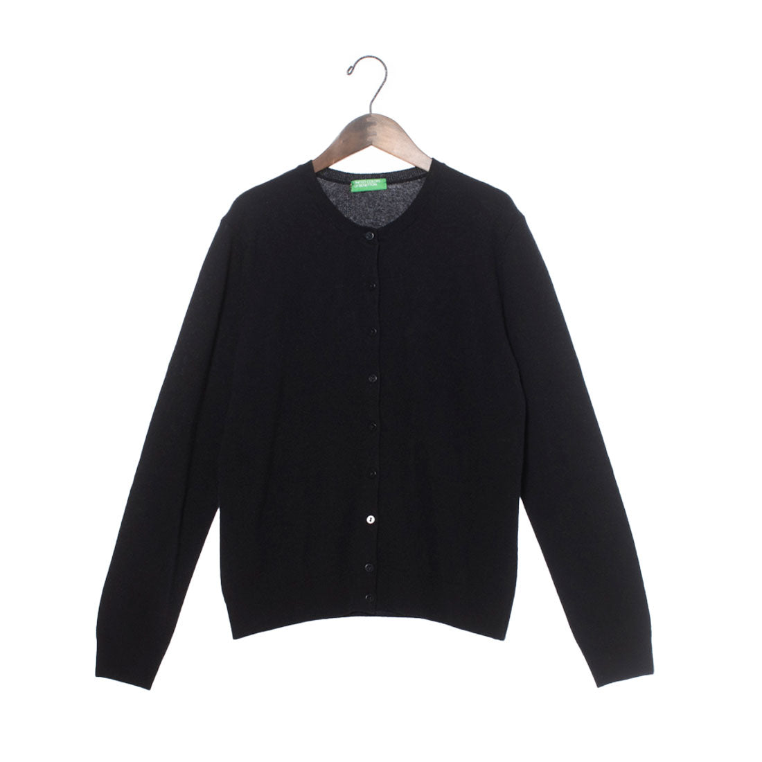 聯合顏色的貝納頓 UNITED COLORS OF BENETTON. 100%美麗諾羊毛圓領開襟毛衣