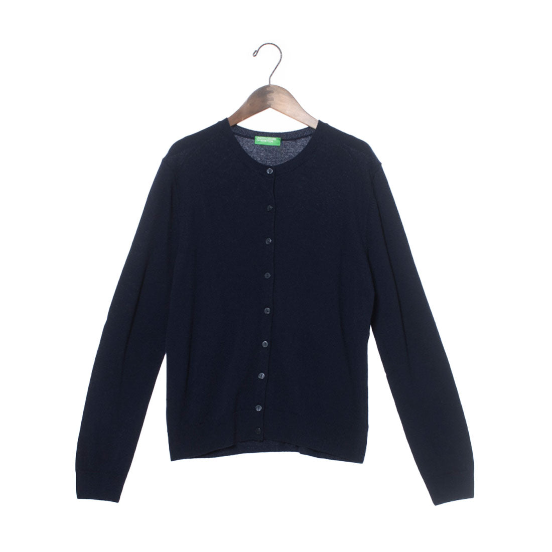 聯合顏色的貝納頓 UNITED COLORS OF BENETTON. 100%美麗諾羊毛圓領開襟毛衣