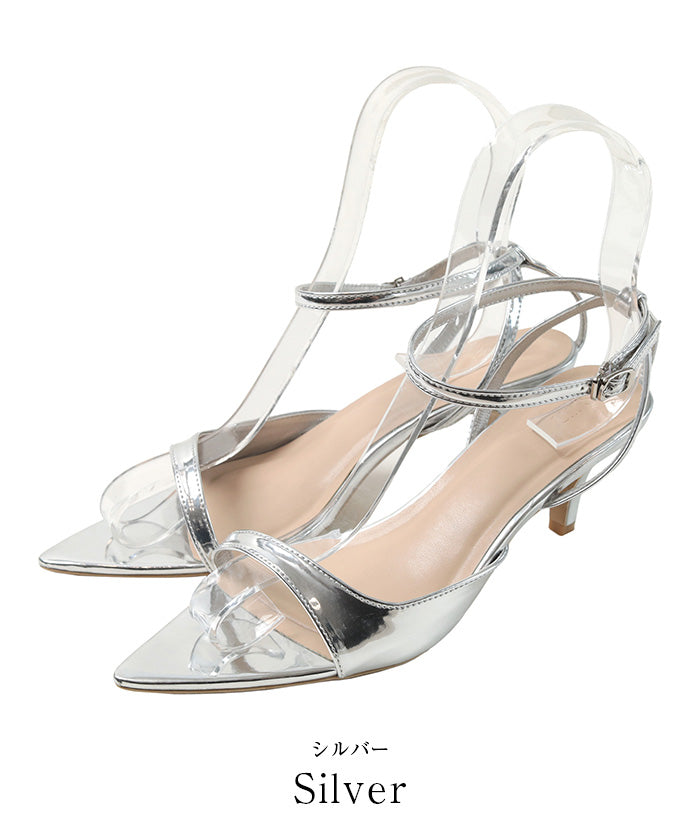 ユアーズ ur's アシンメトリーデザインストラップサンダル (ブラック) ブラック