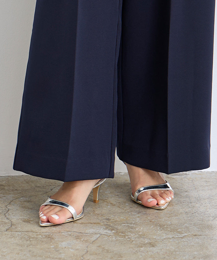 ユアーズ ur's アシンメトリーデザインストラップサンダル (シルバー) シルバー