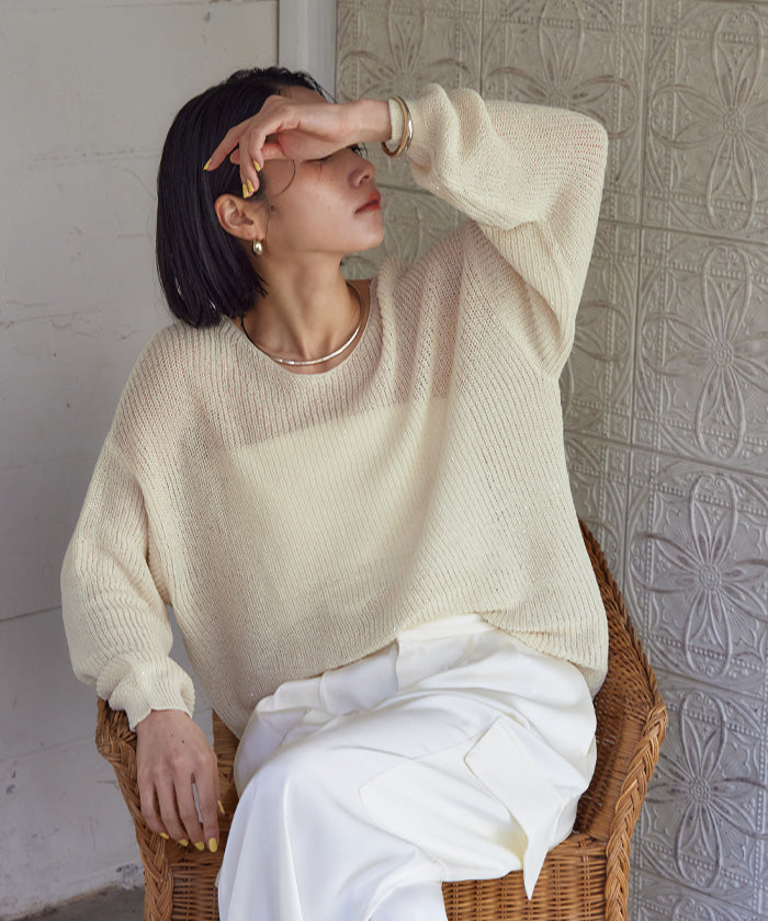 ur's ur's Sequin Oversized Sheer Knit