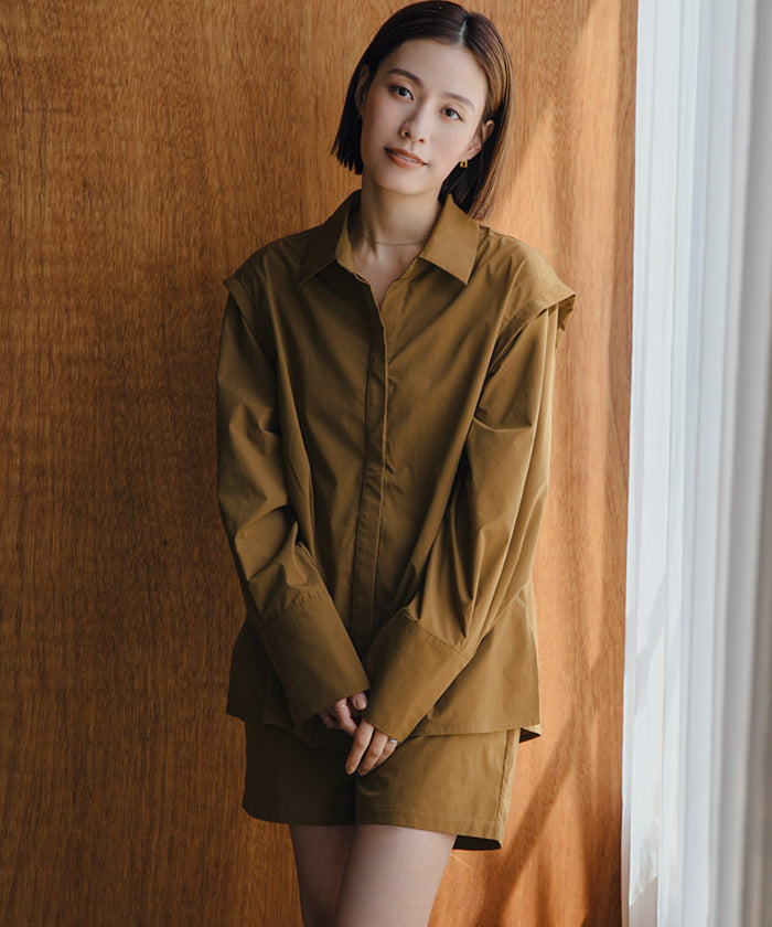 ユアーズ ur's 撥水素材2wayスリーブシャツ/ラッシュガード 【返品不可商品】 (ダークブラウン) ダークブラウン