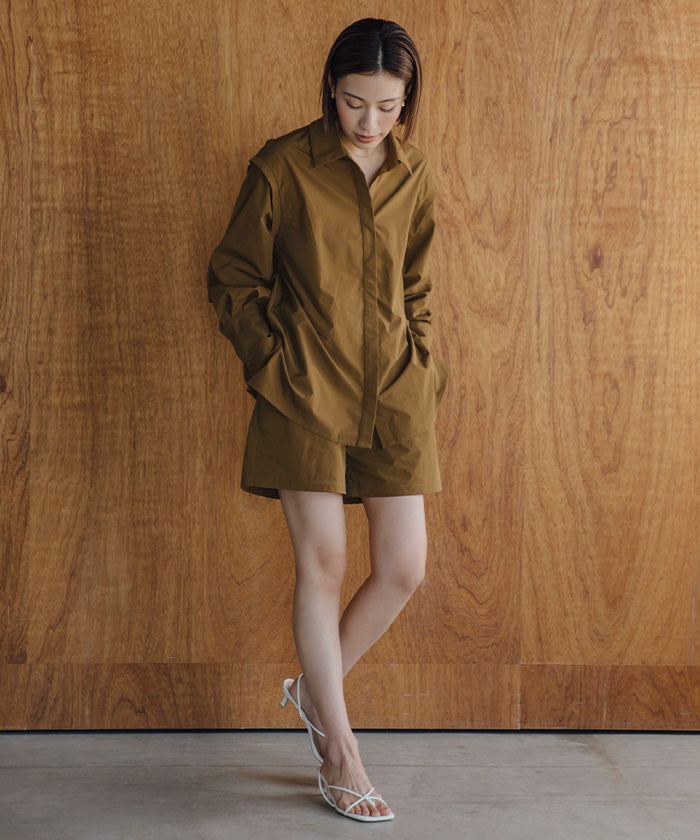 ユアーズ ur's 撥水素材2wayスリーブシャツ/ラッシュガード 【返品不可商品】 (ダークブラウン) ダークブラウン