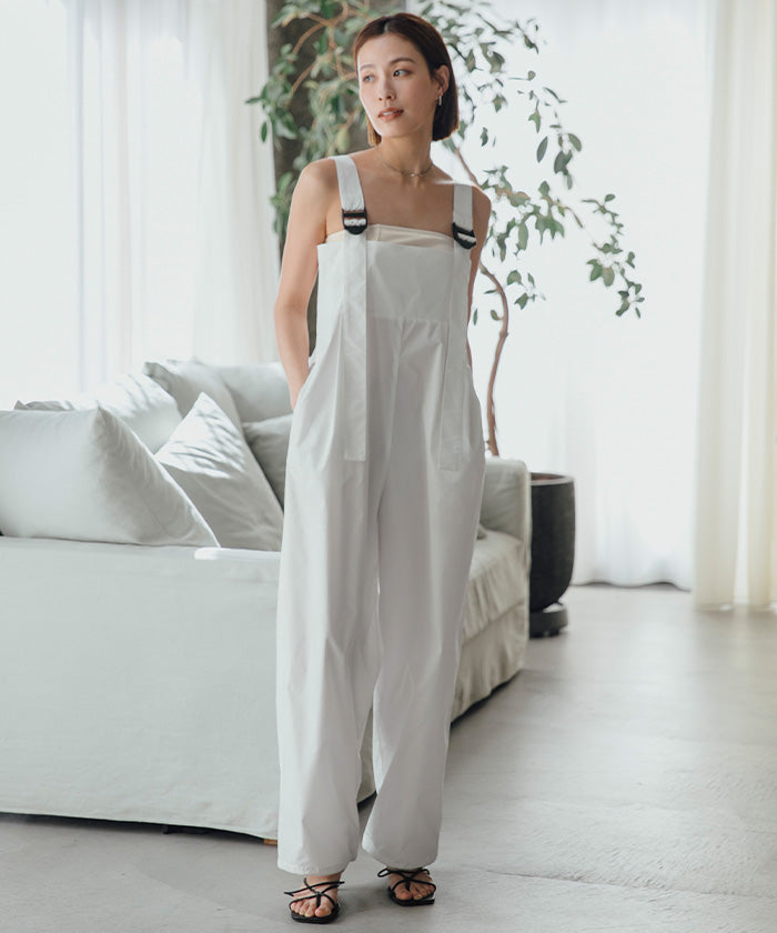 ユアーズ ur's 撥水素材サロペット/ラッシュガード (ブラック) ブラック