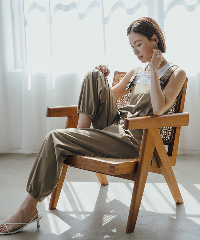 ユアーズ ur's 撥水素材サロペット/ラッシュガード (ブラック) ブラック