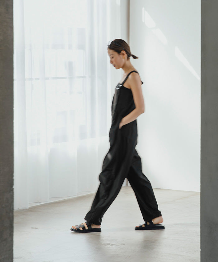 ユアーズ ur's 撥水素材サロペット/ラッシュガード (ブラック) ブラック