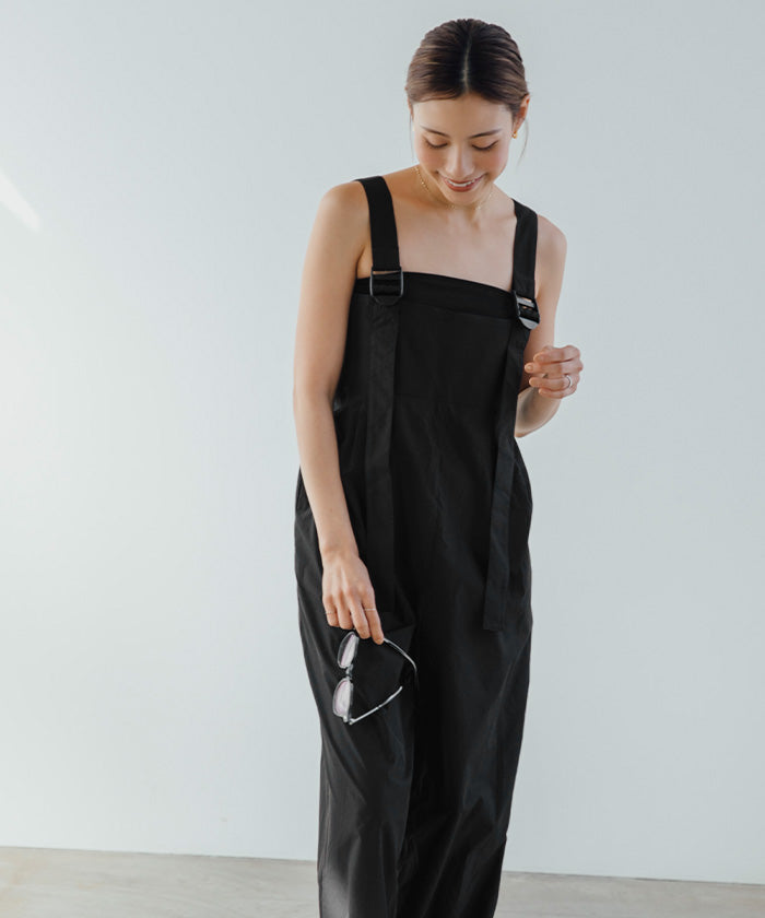 ユアーズ ur's 撥水素材サロペット/ラッシュガード (ブラック) ブラック