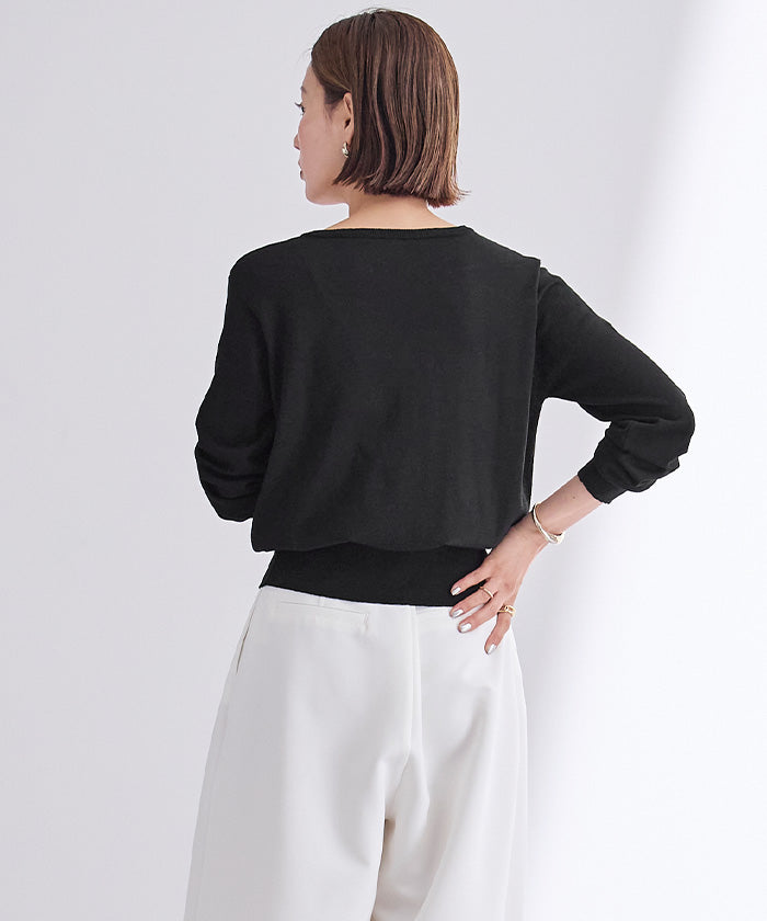 ユアーズ ur's UVケアパール釦ニットカーディガン (ライトピンク) ライトピンク