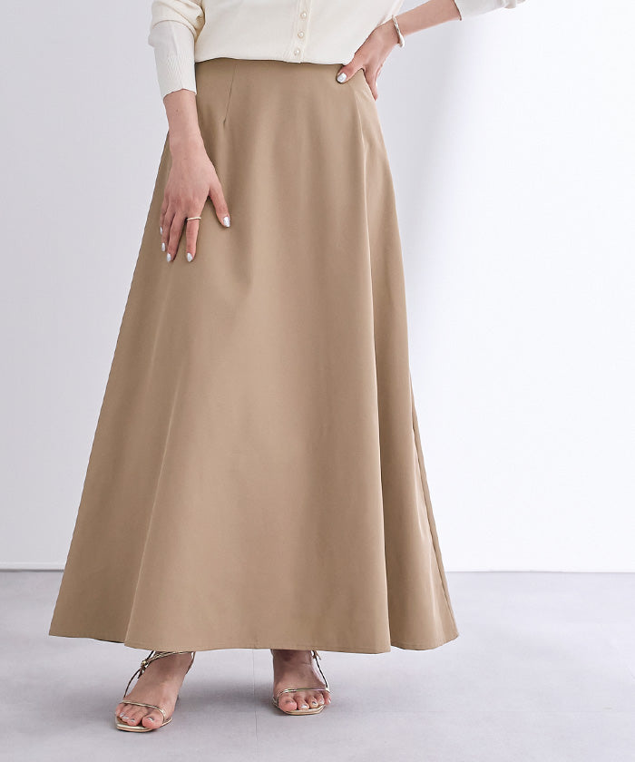 ユアーズ ur's 撥水フレアドレープスカート (ベージュ) ベージュ