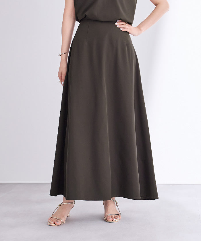 ユアーズ ur's 撥水フレアドレープスカート (ベージュ) ベージュ