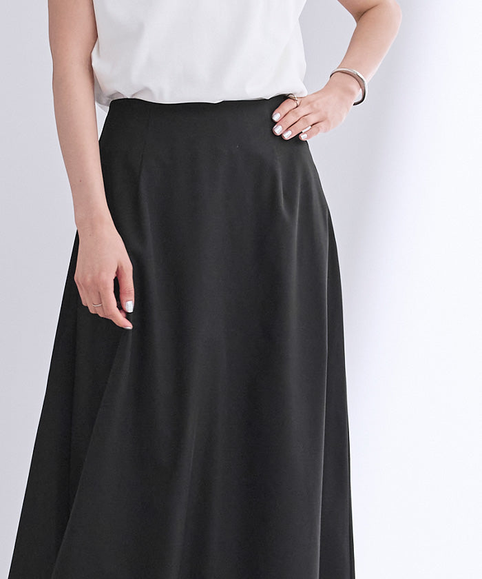 ユアーズ ur's 撥水フレアドレープスカート (ベージュ) ベージュ