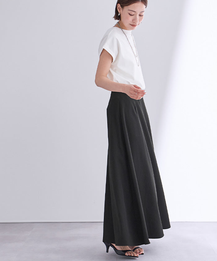 ユアーズ ur's 撥水フレアドレープスカート (ベージュ) ベージュ