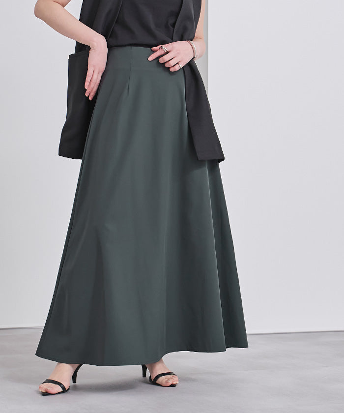 ユアーズ ur's 撥水フレアドレープスカート (ベージュ) ベージュ